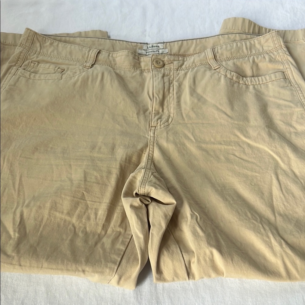 L.L. Bean Petite Tan Cotton Twill Lightweight Pants - Picture 4 of 10